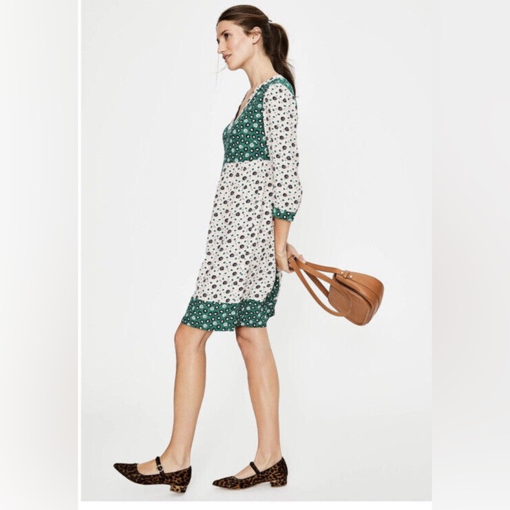 Boden Mollie Pink and Green Floral Print Azalea Bud Tunic Dress